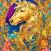 Golden Fabulous Unicorn Diamond Painting