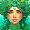 Gorgeous Green Hair Lady Diamond Painting