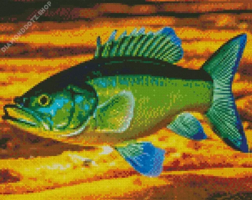 Green Bass Fish Diamond Painting