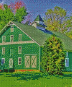 Green Barn Diamond Painting