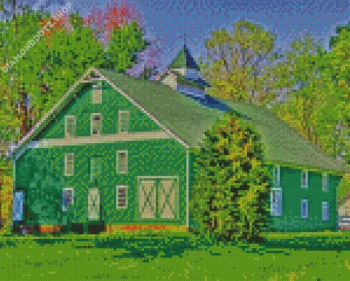 Green Barn Diamond Painting