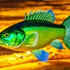 Green Bass Fish Diamond Painting