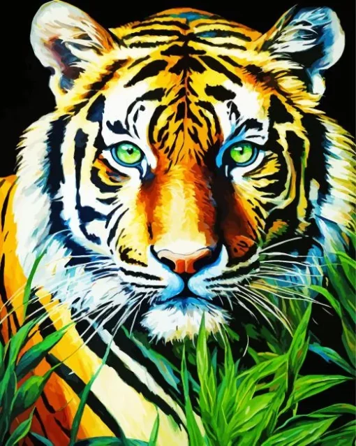 Green Eyes Tiger Art Diamond Painting