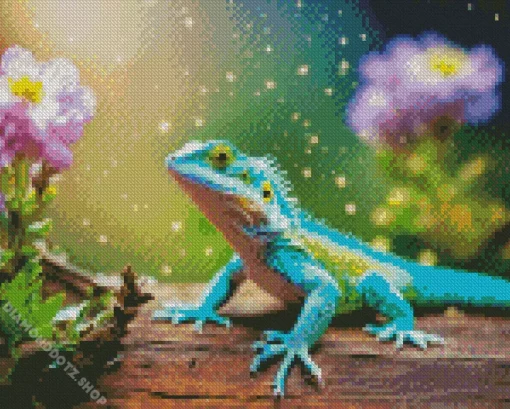 Green Lizard Diamond Painting