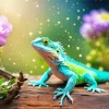 Green Lizard Diamond Painting