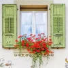 Green Window Diamond Painting