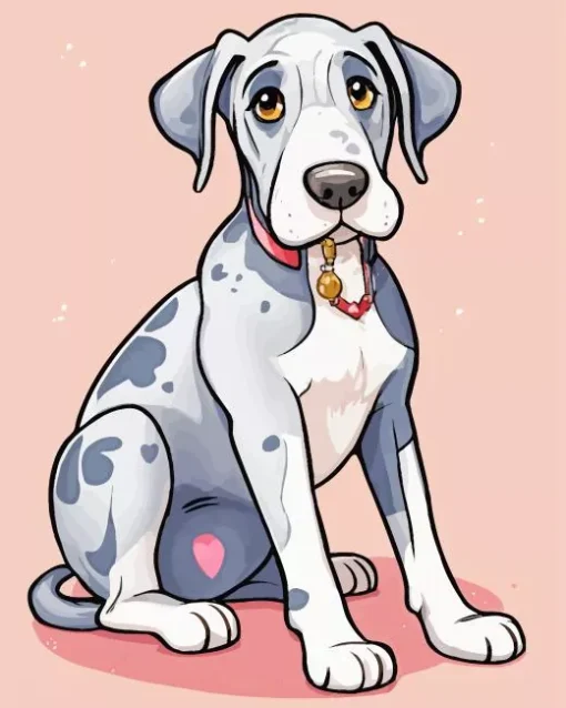 Grey Great Dane Diamond Painting