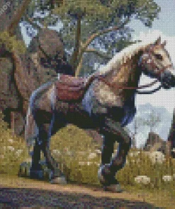 Grey Spotted Horse Skyrim Diamond Painting