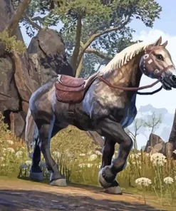 Grey Spotted Horse Skyrim Diamond Painting