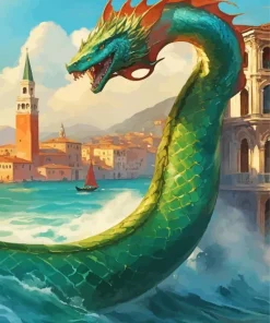 Italian Green Sea Dragon Diamond Painting