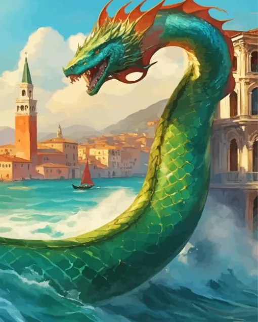 Italian Green Sea Dragon Diamond Painting