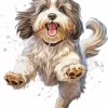 Grey Tibetan Terrier Diamond Painting