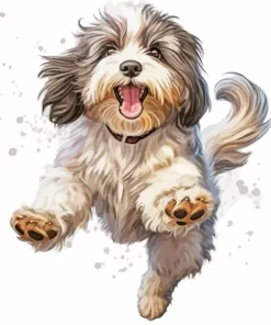 Grey Tibetan Terrier Diamond Painting