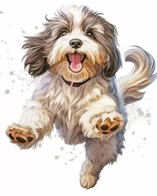 Grey Tibetan Terrier Diamond Painting